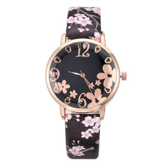 Girl Luxury Watch Women New Fashion Embossed Flowers Small Fresh Printed Belt Dial Watch Female Student Quartz Watch relogio *A