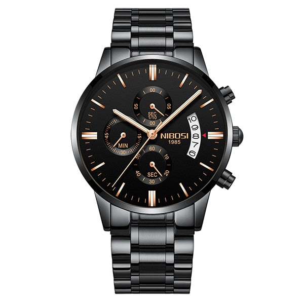 NIBOSI Relogio Masculino Watch Men Gold And Black Mens Watches Top Brand Luxury Sports Watches 2019 Reloj Hombre Waterproof